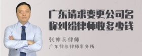 广东请求变更公司名称纠纷律师收多少钱