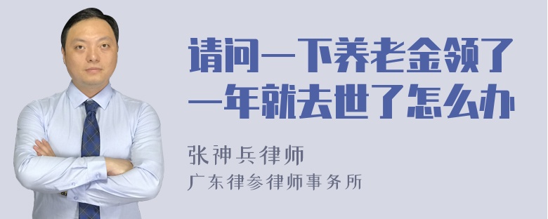 请问一下养老金领了一年就去世了怎么办