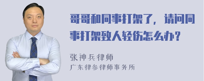 哥哥和同事打架了，请问同事打架致人轻伤怎么办？