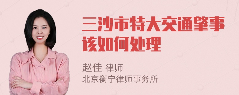 三沙市特大交通肇事该如何处理