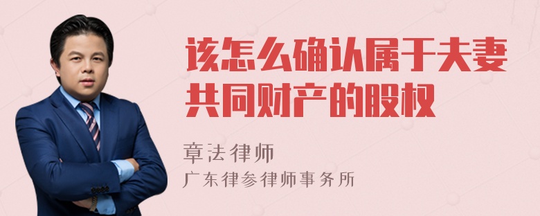 该怎么确认属于夫妻共同财产的股权