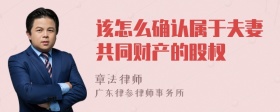 该怎么确认属于夫妻共同财产的股权