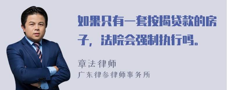 如果只有一套按揭贷款的房子，法院会强制执行吗。