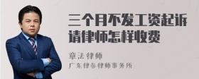 三个月不发工资起诉请律师怎样收费