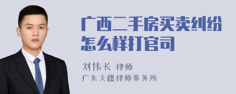 广西二手房买卖纠纷怎么样打官司