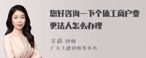 您好咨询一下个体工商户变更法人怎么办理