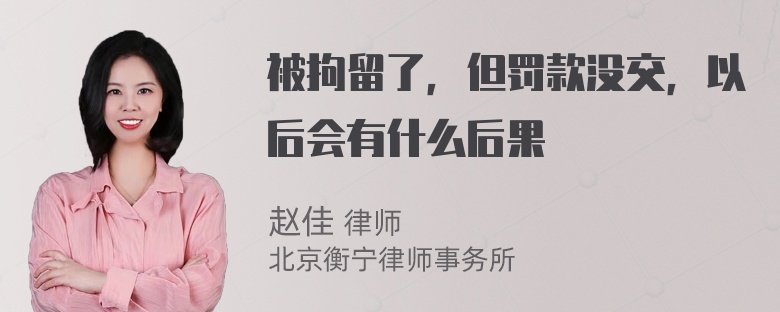 被拘留了，但罚款没交，以后会有什么后果