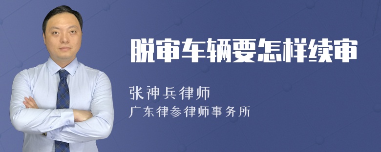 脱审车辆要怎样续审