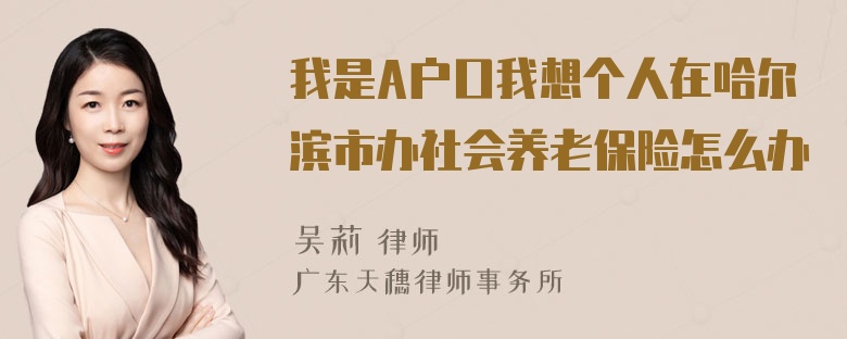 我是A户口我想个人在哈尔滨市办社会养老保险怎么办