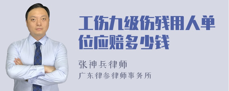 工伤九级伤残用人单位应赔多少钱