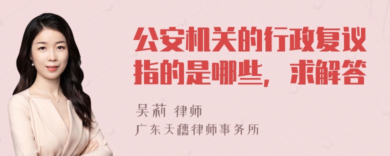 公安机关的行政复议指的是哪些，求解答