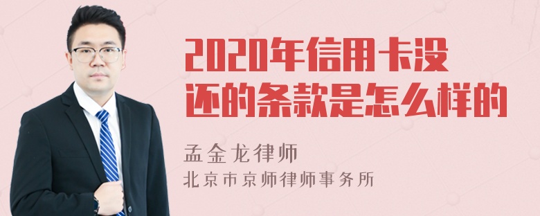 2020年信用卡没还的条款是怎么样的