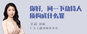 你好，问一下劫持人质构成什么罪