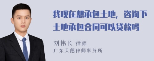 我现在想承包土地，咨询下土地承包合同可以贷款吗