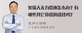 欠债人无力偿还怎么办？有哪些其它补偿的途径吗？