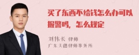 买了东西不给钱怎么办可以报警吗，怎么规定