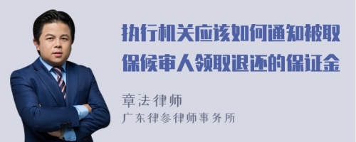 执行机关应该如何通知被取保候审人领取退还的保证金