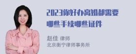 2023你好办离婚都需要哪些手续哪些证件