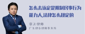 怎么去认定是限制民事行为能力人,法律怎么规定的