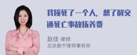 我撞死了一个人，想了解交通死亡事故抚养费