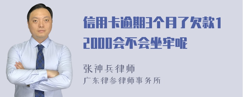 信用卡逾期3个月了欠款12000会不会坐牢呢