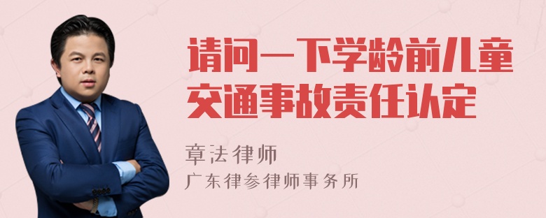 请问一下学龄前儿童交通事故责任认定