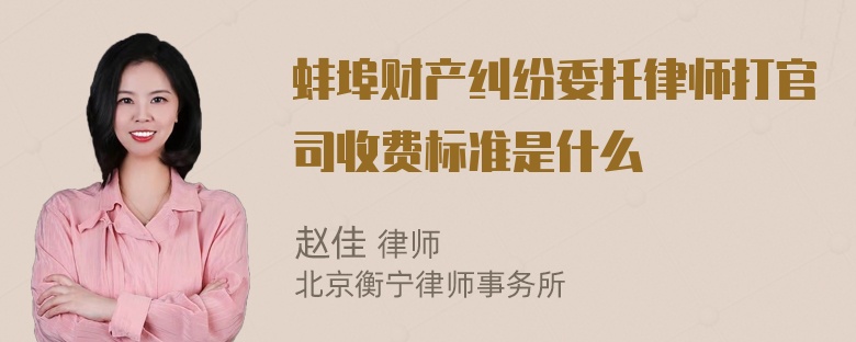 蚌埠财产纠纷委托律师打官司收费标准是什么