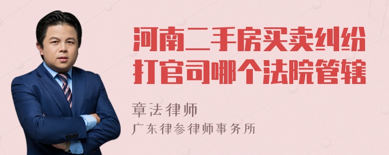 河南二手房买卖纠纷打官司哪个法院管辖