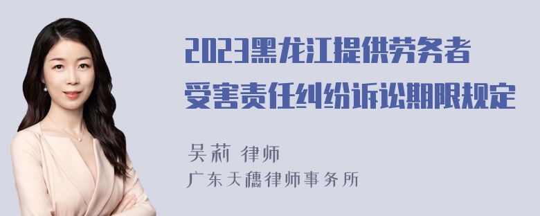 2023黑龙江提供劳务者受害责任纠纷诉讼期限规定