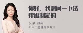 你好，我想问一下法律谁制定的