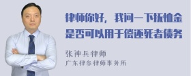 律师你好，我问一下抚恤金是否可以用于偿还死者债务