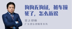 狗狗无狗证，被车撞死了，怎么诉讼