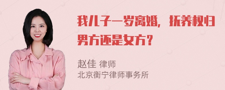 我儿子一岁离婚，抚养权归男方还是女方？