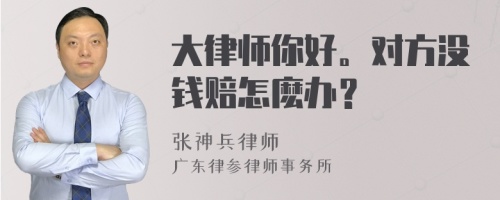 大律师你好。对方没钱赔怎麽办？