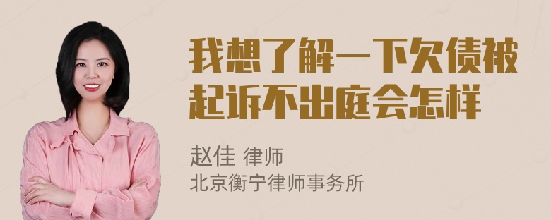 我想了解一下欠债被起诉不出庭会怎样