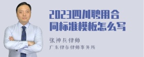 2023四川聘用合同标准模板怎么写