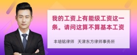 我的工资上有能级工资这一条。请问这算不算基本工资