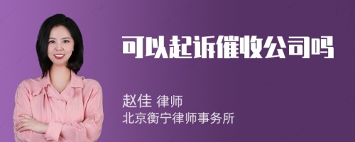 可以起诉催收公司吗