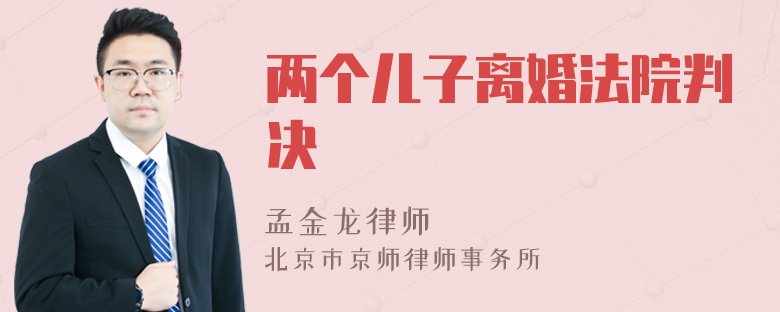 两个儿子离婚法院判决