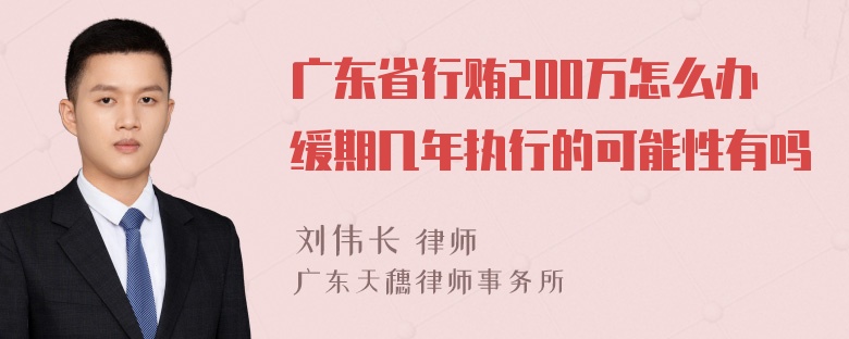 广东省行贿200万怎么办缓期几年执行的可能性有吗