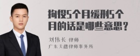 拘役5个月缓刑5个月的话是哪些意思？