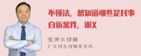 不懂法，想知道哪些是民事自诉案件，谢X