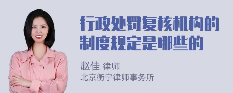 行政处罚复核机构的制度规定是哪些的