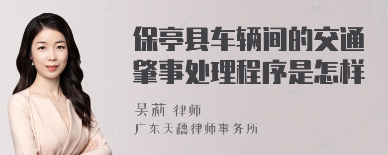 保亭县车辆间的交通肇事处理程序是怎样