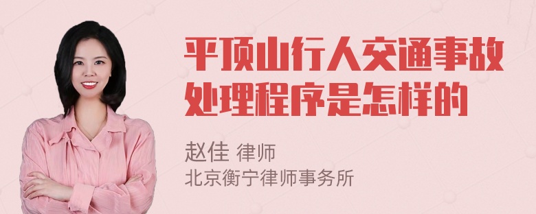 平顶山行人交通事故处理程序是怎样的