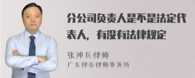 分公司负责人是不是法定代表人，有没有法律规定