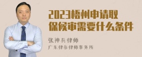 2023梧州申请取保候审需要什么条件