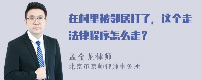 在村里被邻居打了，这个走法律程序怎么走？