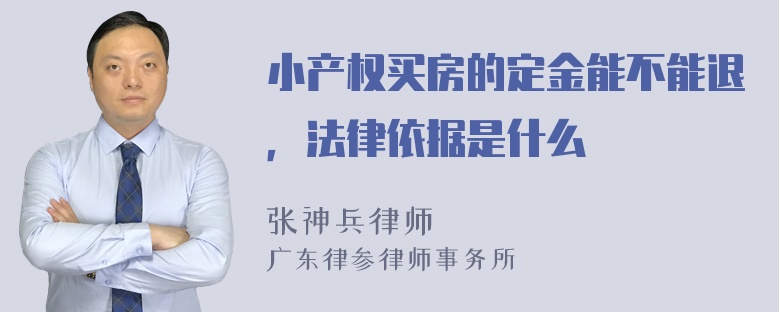 小产权买房的定金能不能退，法律依据是什么