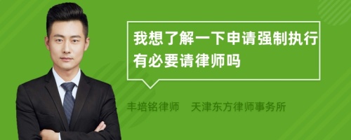 我想了解一下申请强制执行有必要请律师吗